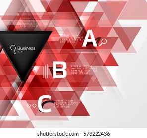 Vector geometric infographic triangles with option letters