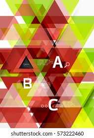 Vector geometric infographic triangles with option letters