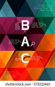 Vector geometric infographic triangles with option letters