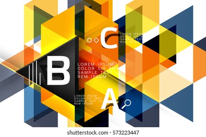 Vector geometric infographic triangles with option letters