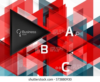 Vector geometric infographic triangles with option letters