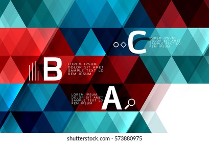 Vector geometric infographic triangles with option letters
