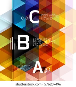 Vector geometric infographic triangles with option letters