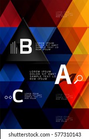 Vector geometric infographic triangles with option letters