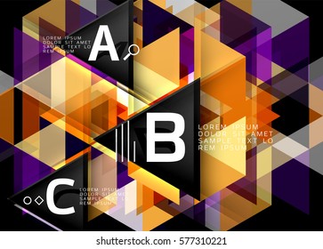 Vector geometric infographic triangles with option letters