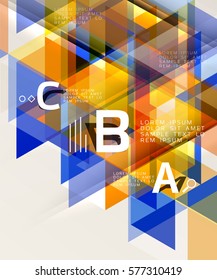 Vector geometric infographic triangles with option letters