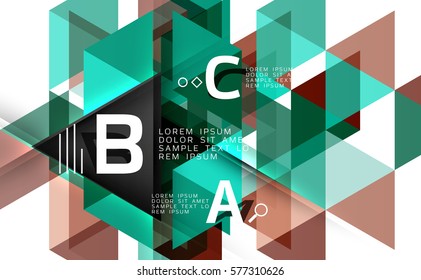 Vector geometric infographic triangles with option letters