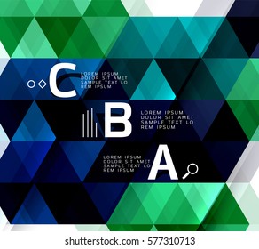 Vector geometric infographic triangles with option letters
