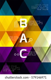 Vector geometric infographic triangles with option letters