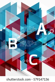 Vector geometric infographic triangles with option letters