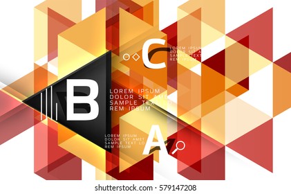 Vector geometric infographic triangles with option letters