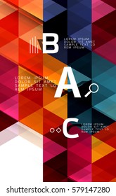 Vector geometric infographic triangles with option letters