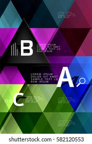 Vector geometric infographic triangles with option letters
