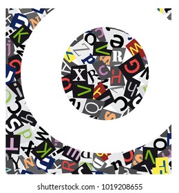 Vector geometric initial letter O on confused alphabet