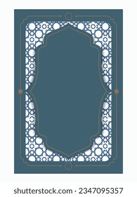 Vector geometric Islamic border pattern background. Based on ethnic Muslim ornaments. Arabic seamless pattern with golden Arabic and Islamic ornament.