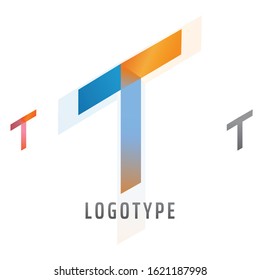 Vector Geometric, Isometric Typography, Letter T Logo. Professional Business, Corporate Icon.