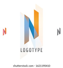 Vector Geometric, Isometric Typography, Letter N logo. Professional Business, Corporate Icon.