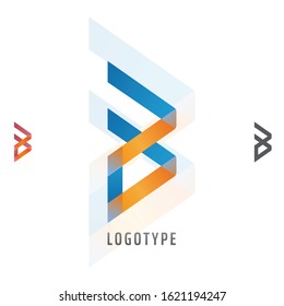 Vector Geometric, Isometric Typography, Letter B logo. Professional Business, Corporate Icon.