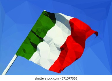 vector geometric Italian flag made of triangles