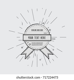 Vector geometric labels and ribbons set design elements.