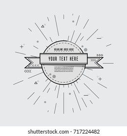 Vector geometric labels and ribbons set design elements.