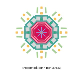 Marcado geométrico vectorial mandala en estilo árabe. Ornamento redondo decorativo. Patrón islámico. Elemento de diseño aislado sobre un fondo blanco.