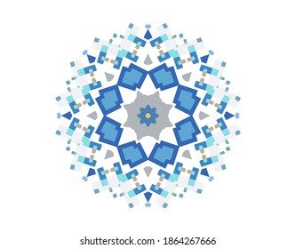 Marcado geométrico vectorial mandala en estilo árabe. Ornamento redondo decorativo. Patrón islámico. Elemento de diseño aislado sobre un fondo blanco.