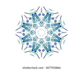 Vector geometric lattice mandala in arabic style. Decorative round ornament. Islamic pattern. Isolated design element on a white background.