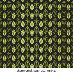 Vector Geometric Leaf Seamless Pattern. Abstract leaves texture.
