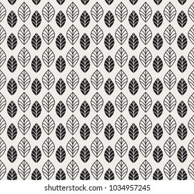 Vector Geometric Leaf Seamless Pattern. Abstract leaves texture.