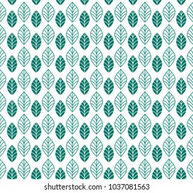 Vector Geometric Leaf Seamless Pattern. Abstract leaves texture.