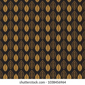 Vector Geometric Leaf Seamless Pattern. Abstract leaves texture.