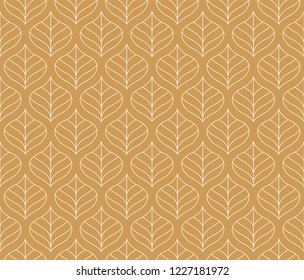 Vector Geometric Leaf Seamless Pattern. Abstract leaves texture.