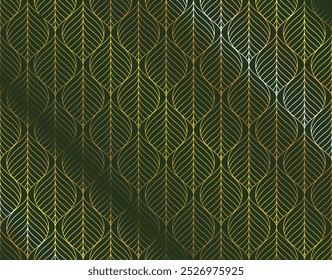 Vector Geometric Leaf Seamless Pattern. Abstract leaves texture. Luxury Wallpaper