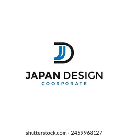 Vector geometric of letter D J initial logo for accounting business logo design template