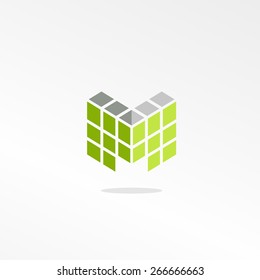  Vector. Geométrico. Logo de la letra M. Logotipo vector abstracto.
