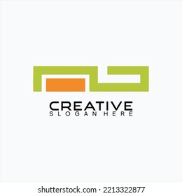 Vector geometric letter N L design logo.