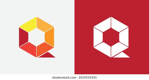 vector geometric letter q logo design