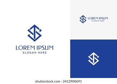 Geometrische Vektorgrafik des Logos der Buchstaben T und S, unendliches Logo, Muster des Logos der Speerline