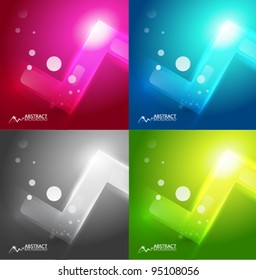 Vector geometric line abstract background set, zigzag design