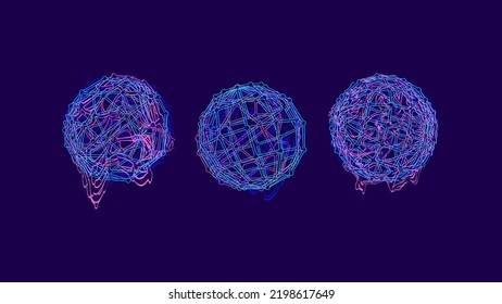 Vector geometric line- art earth globe abstract circle atom ray, 3d shape vector illustration technology. 