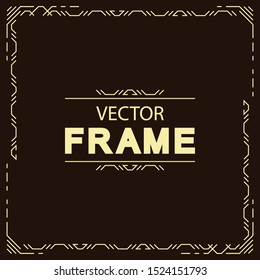 vector geometric line frame template for traditional style event, party, menu restaurant, wedding invitation, christmas greeting card, sale banner, ethnical cafe. Arabic border. 10 eps