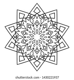 Vector geometric line mandala motif