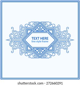 Vector geometric line style frame - art deco border for text. Electro style