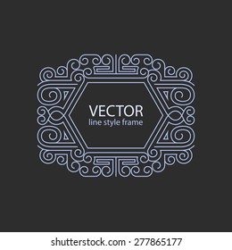 Vector geometric line style frame - art deco border for text