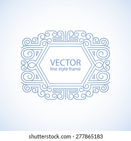 Vector geometric line style frame - art deco border for text