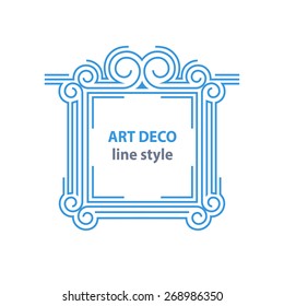 Vector geometric linear style frame - art deco text decoration 