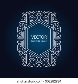 Vector geometric linear style frame - art deco border for text