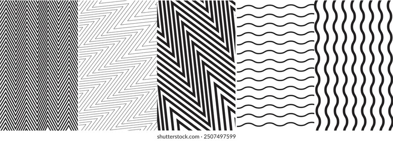 Patrón de líneas geométricas de Vector. Abstractas adorno de rayas doradas. Textura minimalista simple con rayas, Formas en zig zag. Moderno fondo lineal de oro y blanco. Diseño de repetición de lujo contemporáneo