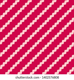 Vector geometric lines pattern. Red and pink abstract graphic striped ornament. Simple geometry, stripes, zigzag, chevron. Subtle modern linear background. Cute design for decoration, fabric, print